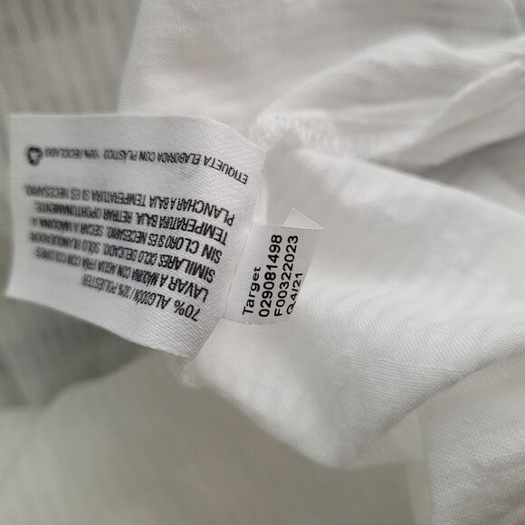 The Nines by Hatch womens Medium white maternity Nursing button up smocked - Picture 7 of 12